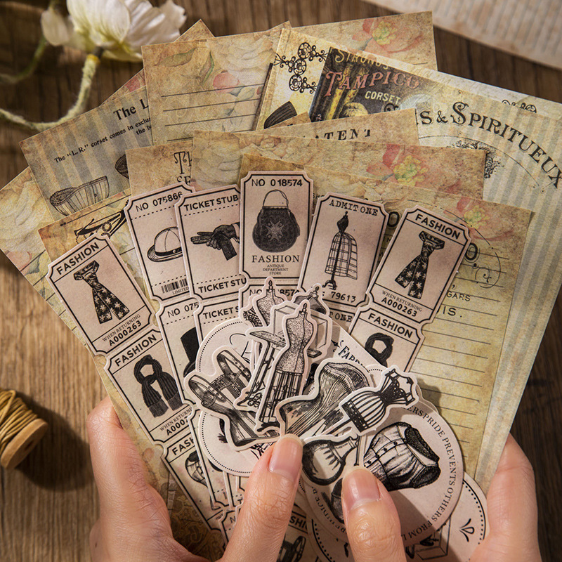 Vintage Junk Journal Scrapbooking Paper - Vintage adesivos e material de papel,