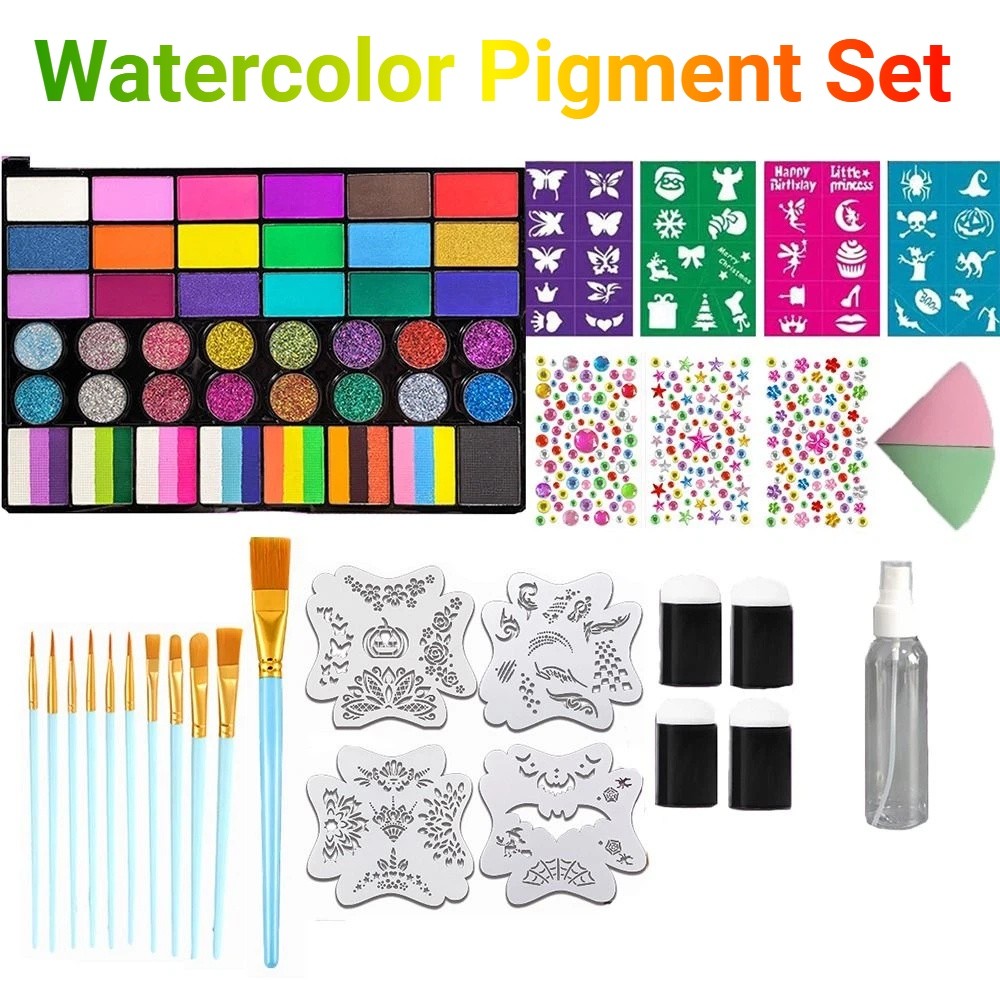 Watercolor Paint Set Solid Pigment - Conjunto de Tintas Aquarela com 42