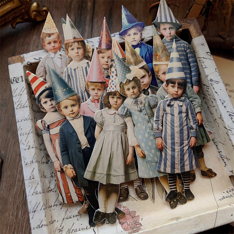 Vintage Junk Journal Scrapbooking Paper - 15 Peças de Papel Decorativo Vintage