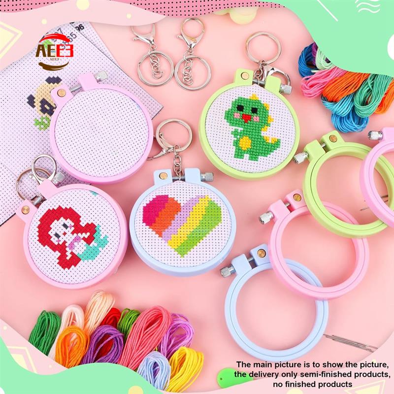 Cross Stitch Stamped Kits Beginners - AEE3-6Pcs kits de ponto cruz carimbado