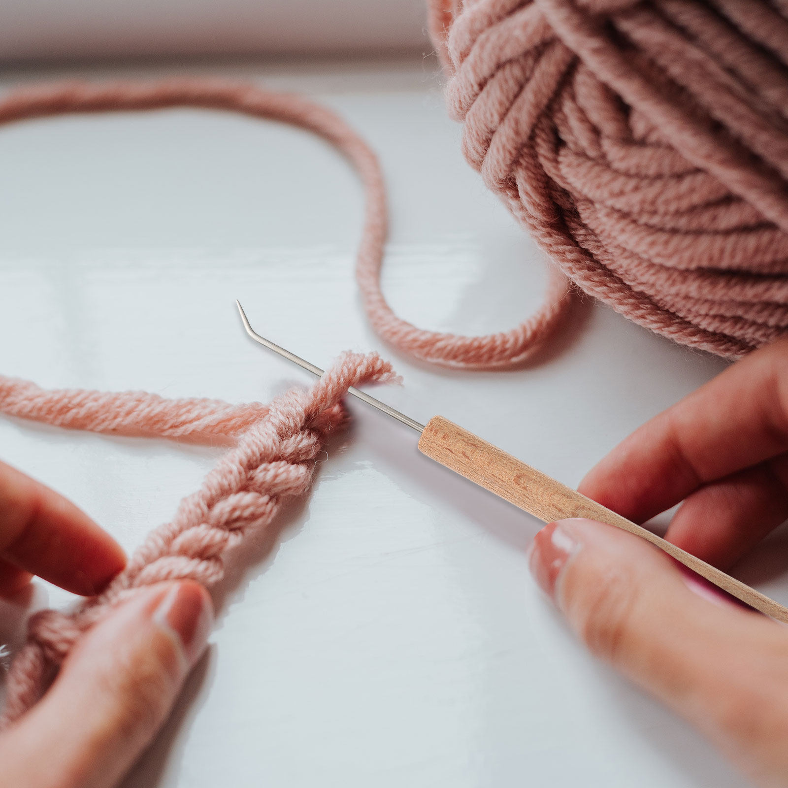 Wooden Crochet Hooks Ergonomic Handle - 1 unidade de agulhas de crochê