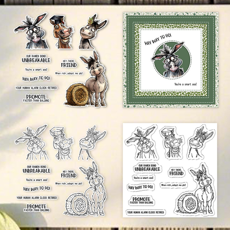 Carimbo transparente de burro  - Clear Silicone Stamps For Card Making avaliação e preço