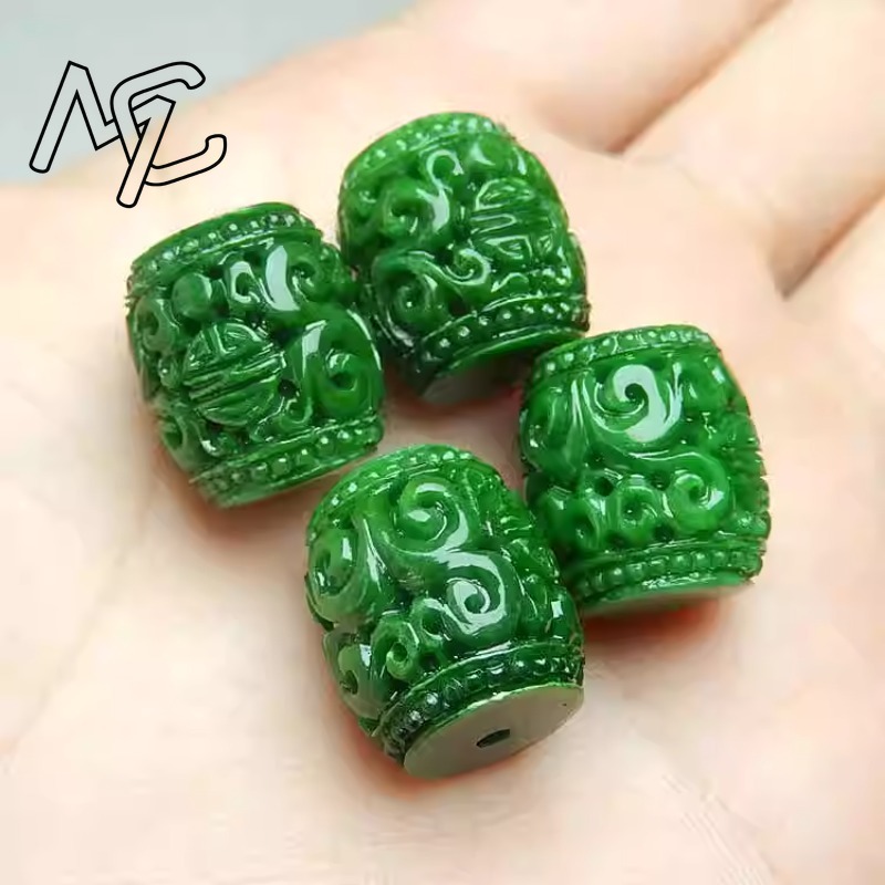 5pc natural verde jade escultu - Beading avaliação e preço