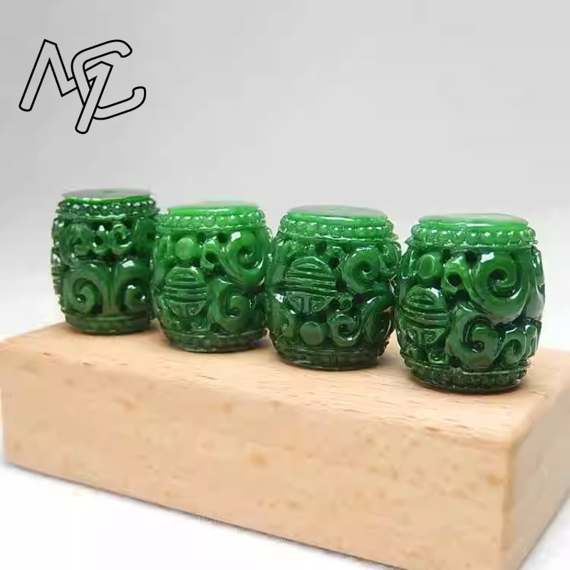 5pc natural verde jade escultu - Beading avaliação e preço
