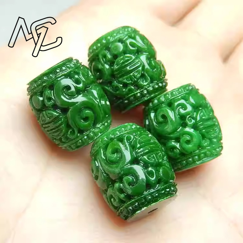 5pc natural verde jade escultu - Beading avaliação e preço