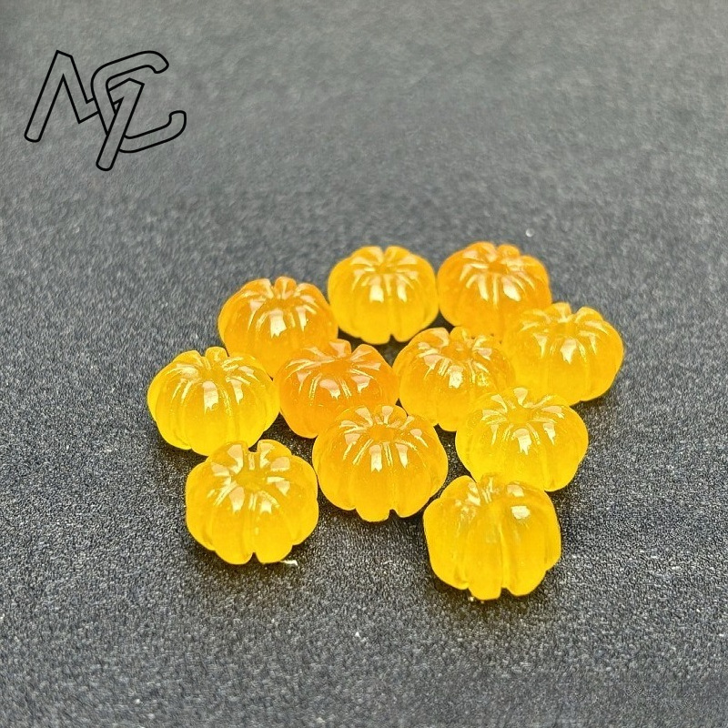 10 pçs um verde jade abóbora c - Beading avaliação e preço