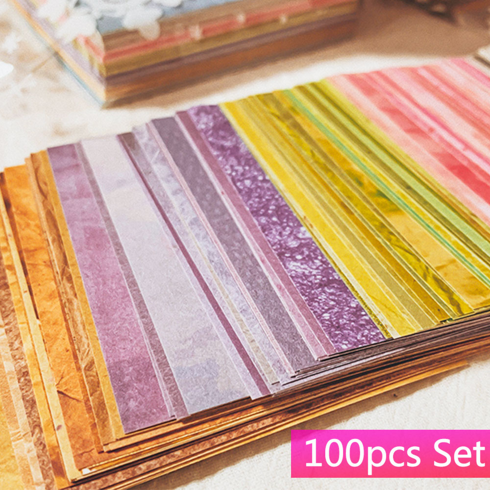 100 pçs textura colorida fundo - Vintage Junk Journal Scrapbooking Paper avaliação e preço