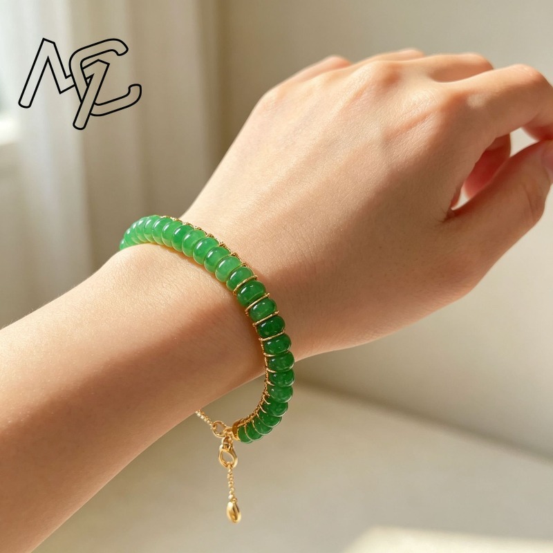 Pulseiras de contas de jade az - Beading avaliação e preço