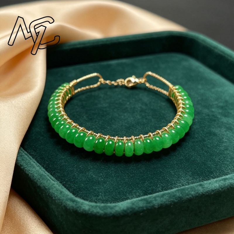 Pulseiras de contas de jade az - Beading avaliação e preço