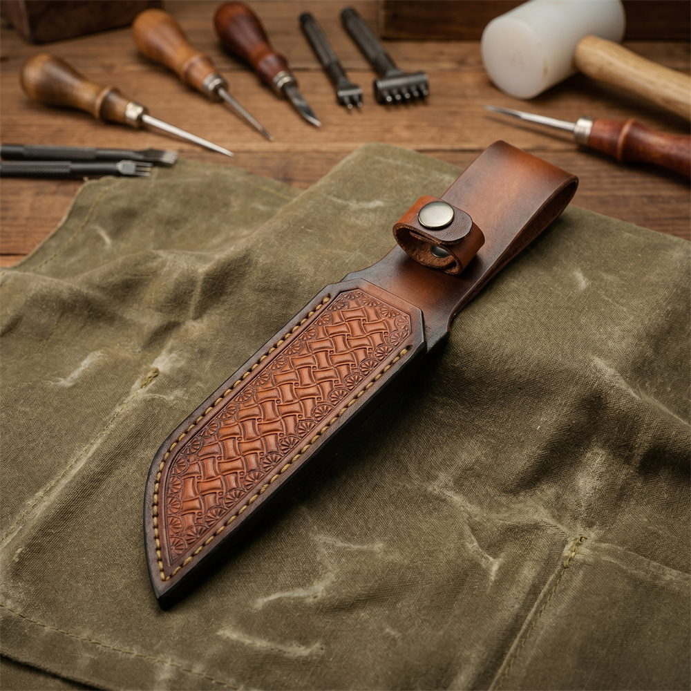 Bainha de Couro Marrom Gravada - Craft Tools avaliação e preço