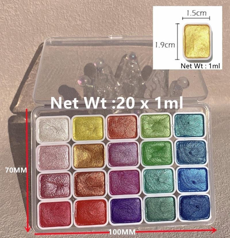 Tintas peroladas portáteis 20  - Watercolor Paint Set Solid Pigment avaliação e preço
